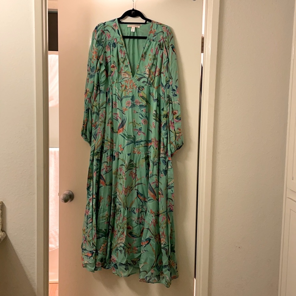 Green banjanan maxi dress